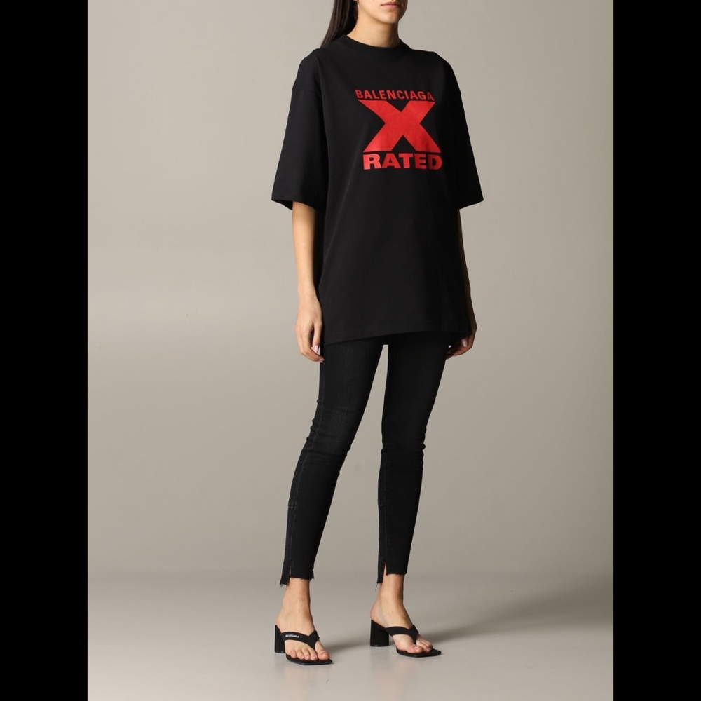 BALENCIAGA X RATED logo tee Unisex Men’s XS (oversized!)